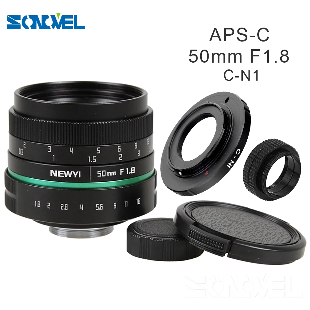 Camera lens 50mm f1.8 APS-C Multi-coated CCTV TV Movie Lens+C Mount for Nikon 1 AW1 S2 J4 V3 V2 J3 V1 J1 J2 J5 mirrorless Camera