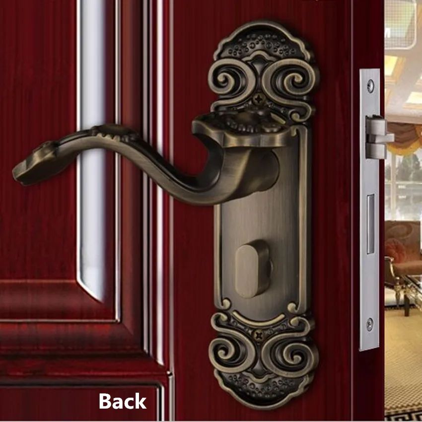 Retro creative Good luck indoor wooden door locks antique bronze