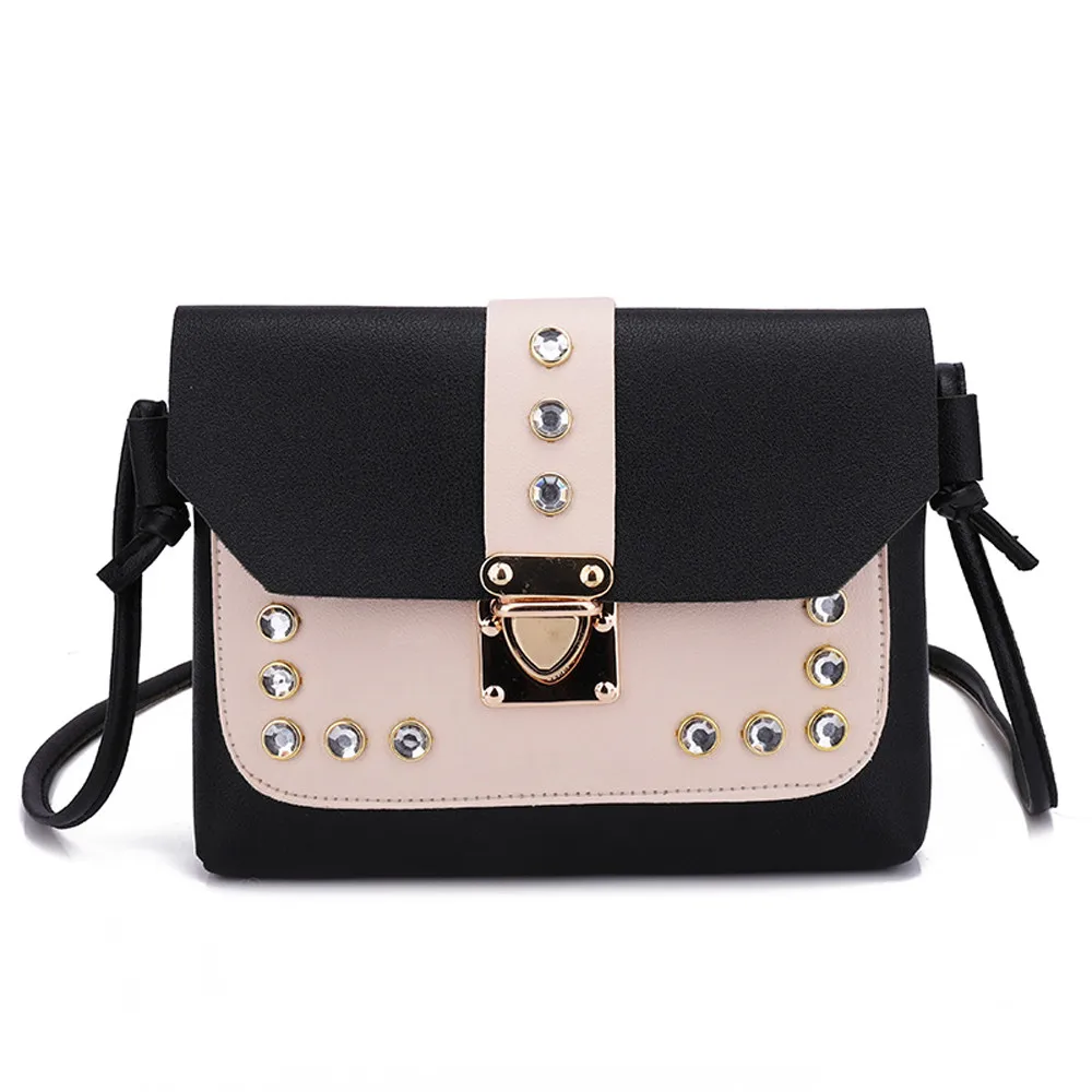 

Women Small Messenger Bags 2019 Fashion Women Hit Color Rhinestone Shoulder Bag Messenger Satchel Crossbody Bags #T10