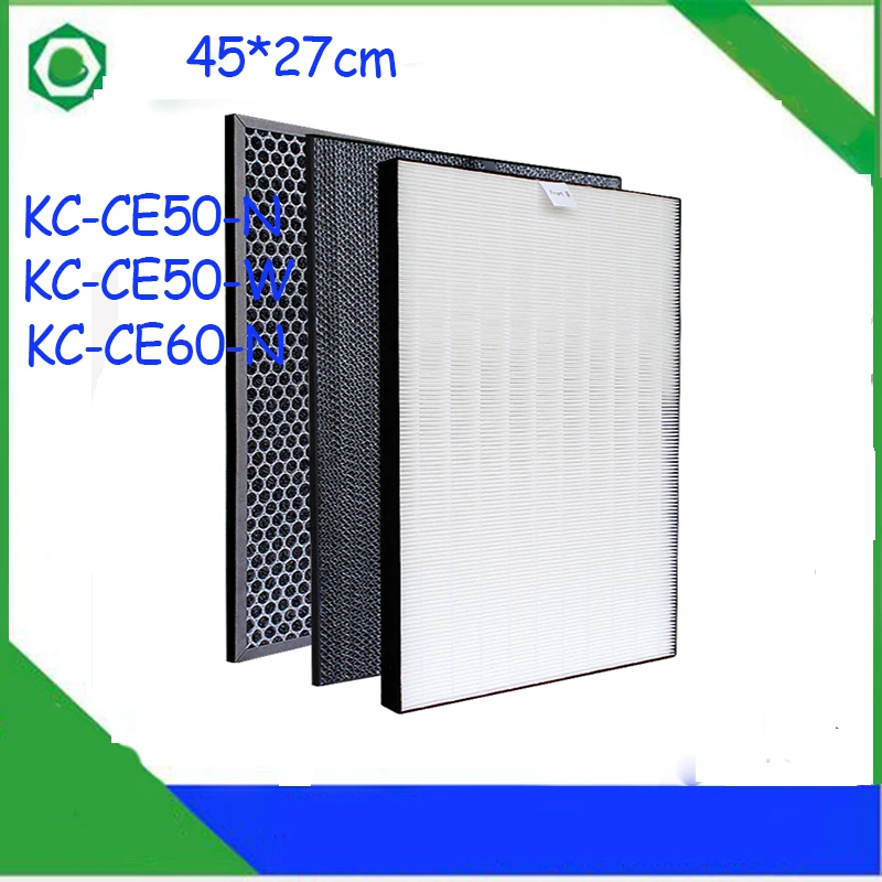 1 комплект Воздухоочистители hepa фильтром+ фильтр с активированным углем для Sharp KC-CE50-W KC-CE50-N KC-CE60-W Воздухоочистители