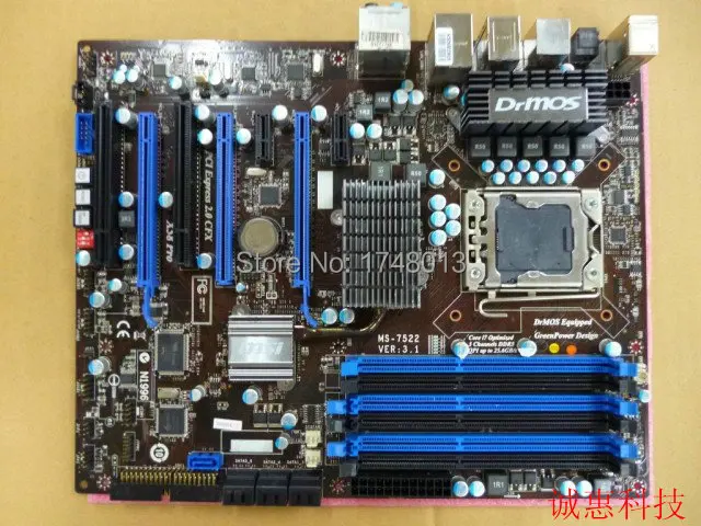 Оригинальная материнская плата для MSI X58 Pro LGA 1366 DDR3 для i7 cpu 24GB USB2.0 SATA2 X58 настольная материнская плата