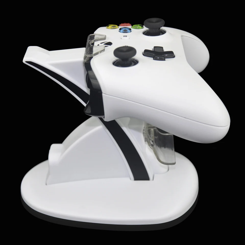 Для Xbox один тонкий контроллер двойной Зарядное устройство Подставка для док-станции для Xbox те игры Dual Controller-белый