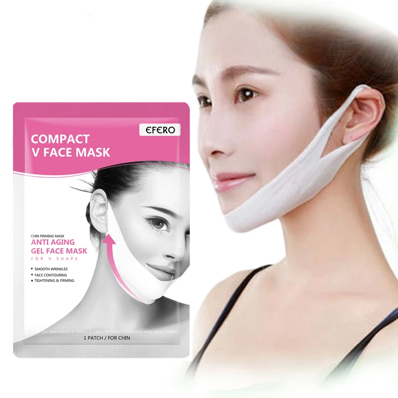 

efero 2pcs Anti-Aging Face Mask Chin Sliming Firming V Shape Gel Mask for Face Skin Care Lifting Gel Face Slim Mask Beauty