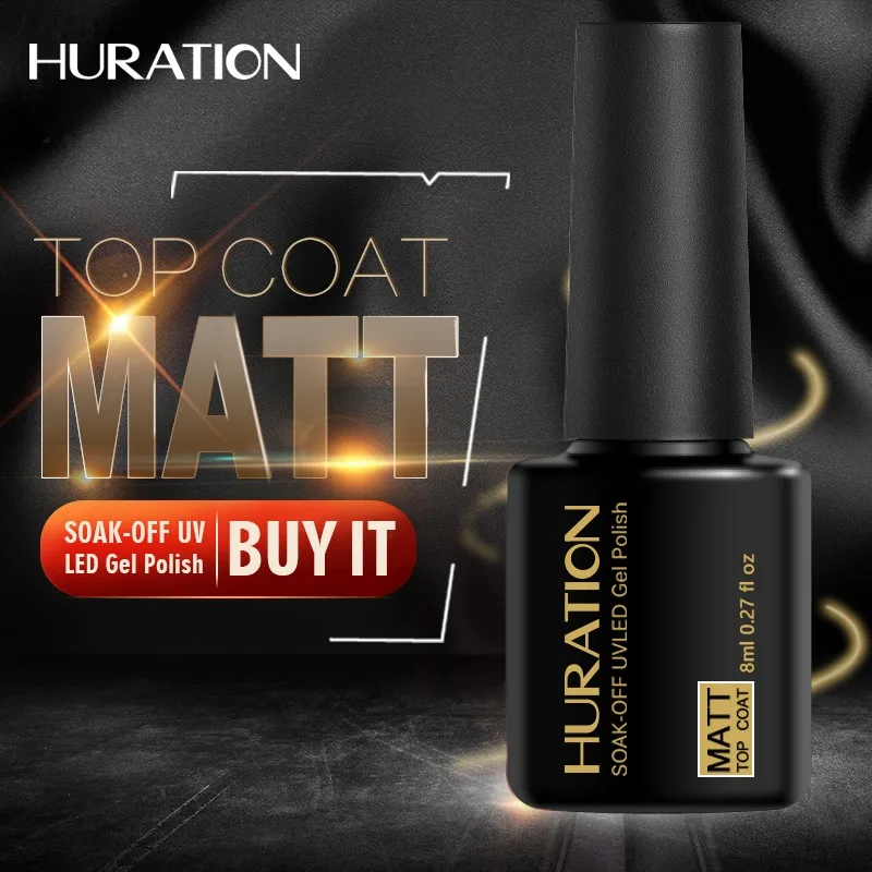 

Huration Matte Gel Nail Polish UV LED Topcoat Transparent Color 8ML Fashion Art Matte Top Coating Nail Acrylic Matte Gel Varnish