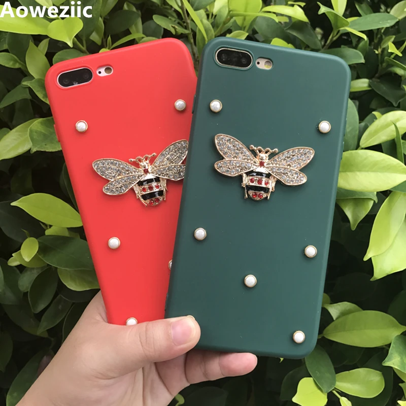 

Aoweziic Honeybee soft silicone For iphone XS MAX XS XR 6s 7plus mobile phone shell X set to prevent 8Plus female diamond drill