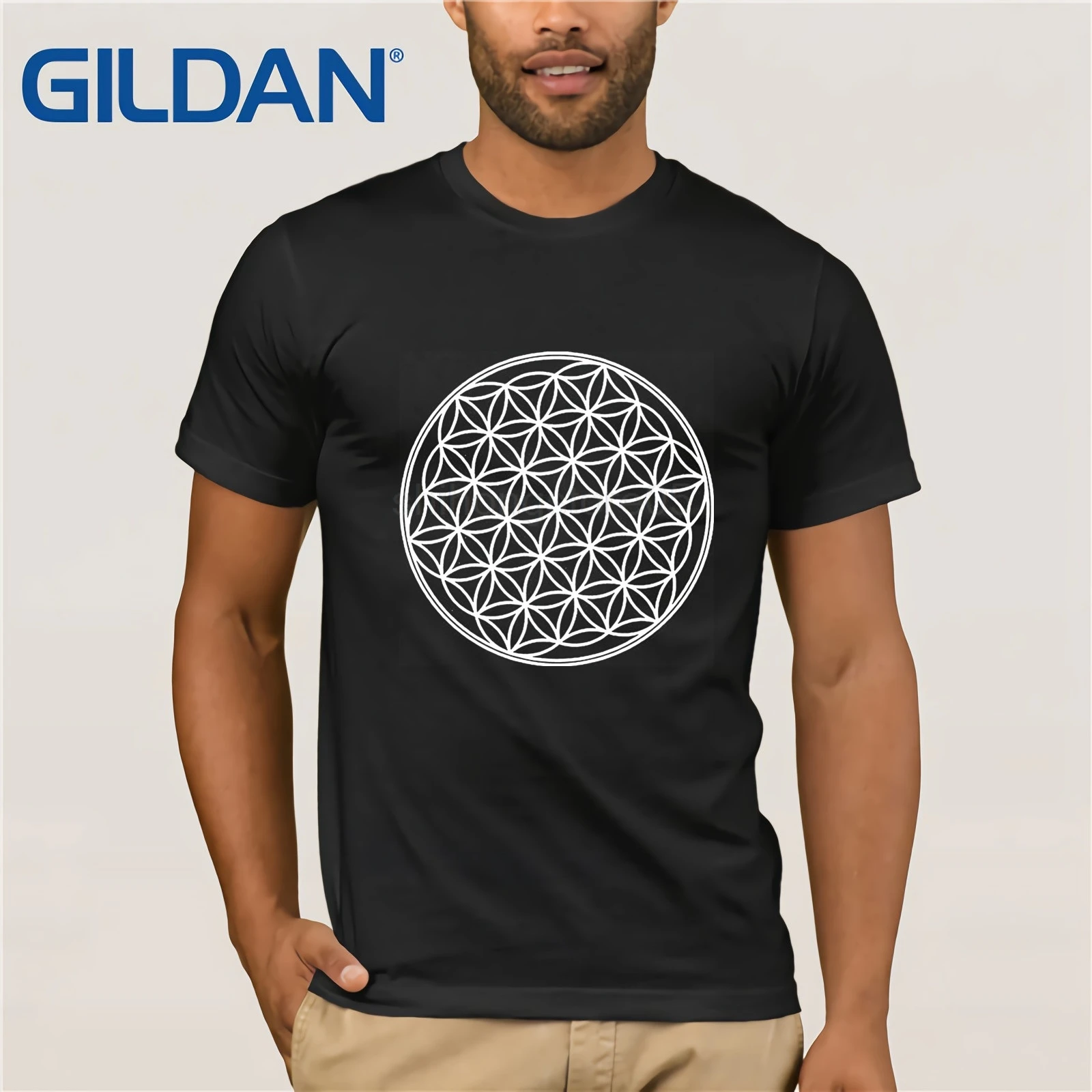 Glomssida 激安 Gildan Tシャツデザインパターン男性ヒップホッププリントフラワー オ ブ ライフ神聖幾何学レタープリント Tシャツ半袖 Tシャツ 通販 価格 Glomssida 激安 Gildan Tシャツデザインパターン男性ヒップホッププリントフラワー オ ブ ライフ神聖幾何学レタープリント Tシャツ半袖 Tシャツ 通販 価格