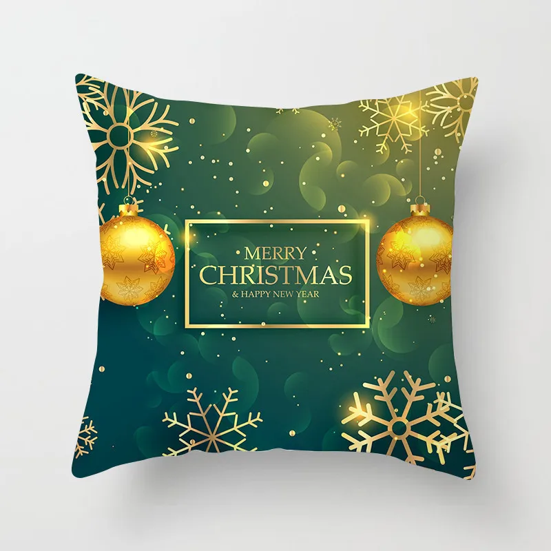Черный золотой Рождественский Чехол на подушку для софа, кресло, сидение, офисные Чехлы для гостиной, Автомобильные украшения, домашний декор 45x45 см