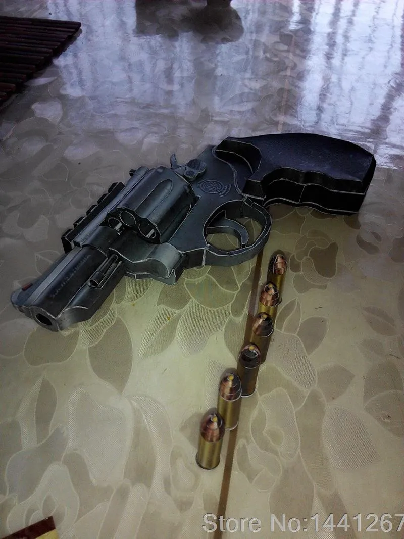 3D бумажная модель пистолет США M66 револьвер Масштаб 1:1 пистолет Пазлы ручной работы ручной креативный подарок