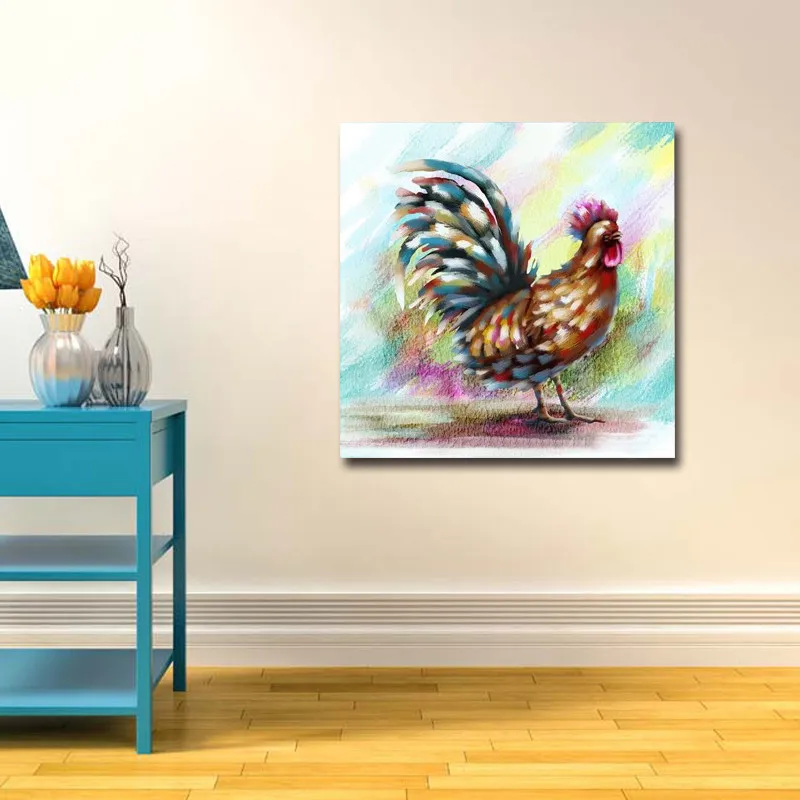 2017-Confetti-Rooster-Chicken-Wall-Art-Handmade-Oil-Painting-Canvas-Big-Size-For-Home-Lliving-Room (2)