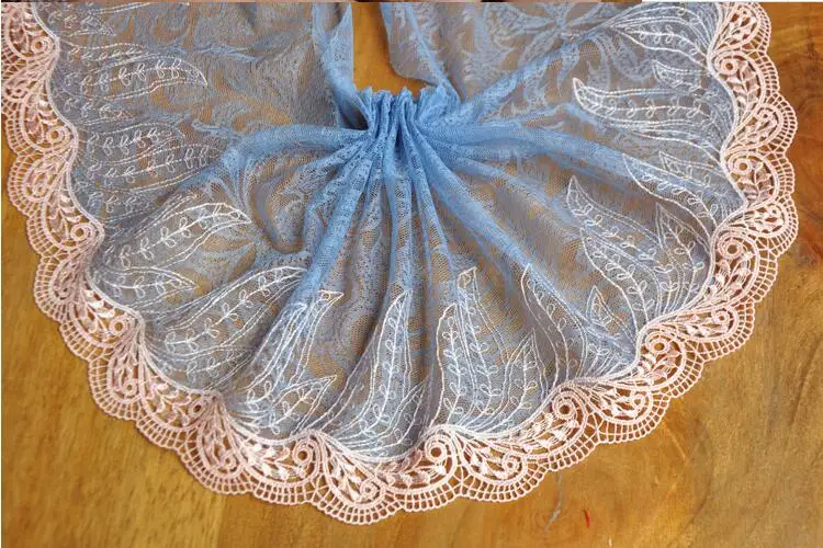 2 метра синяя модная вышивка французская кружевная ткань аппликация Африканский кружевной материал высокое качество Тюль Сетка кружевная отделка для свадьбы