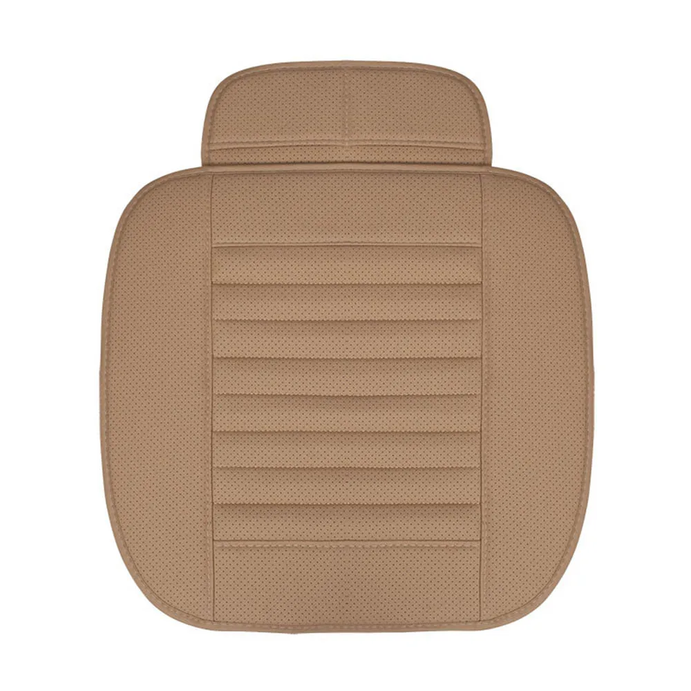 Online Funda de asiento delantero de coche Universal cojín de cuero PU alfombrilla para Auto silla cojín de asiento antideslizante No se decolora accesorios de Auto