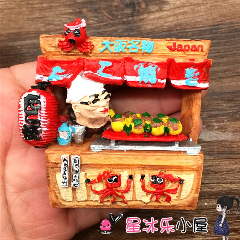 Ручная роспись Осака Япония Осьминог шары 3D магниты на холодильник сувениры для туристов холодильник магнитные наклейки подарочные украшения
