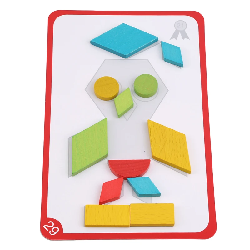 Tangram деревянные головоломки строительные игры головоломка игрушка интеллект Образование подарок строительство красочные геометрии