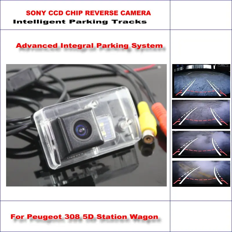 

Intelligent Parking Tracks Rear Camera For Peugeot 308 5D Station Wagon Backup Reverse / NTSC RCA AUX HD SONY CCD 580 TV Lines
