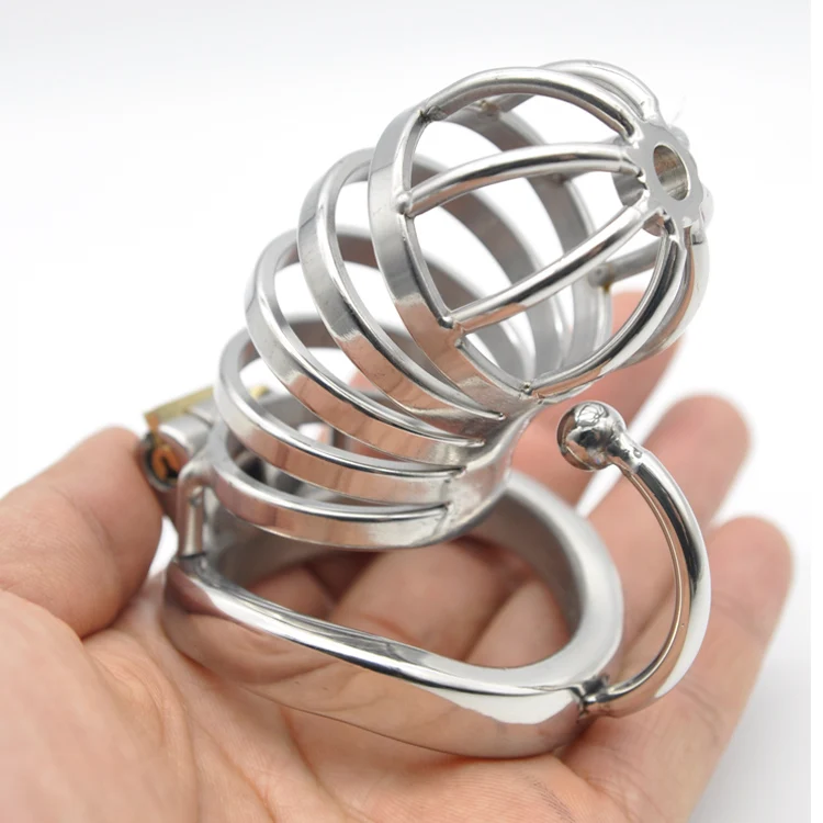 

Penis Exerciser Delayed Ejaculation For Man Big Dick Stainless Steel Male Chastity Large Cage with Base Arc Ring Devices