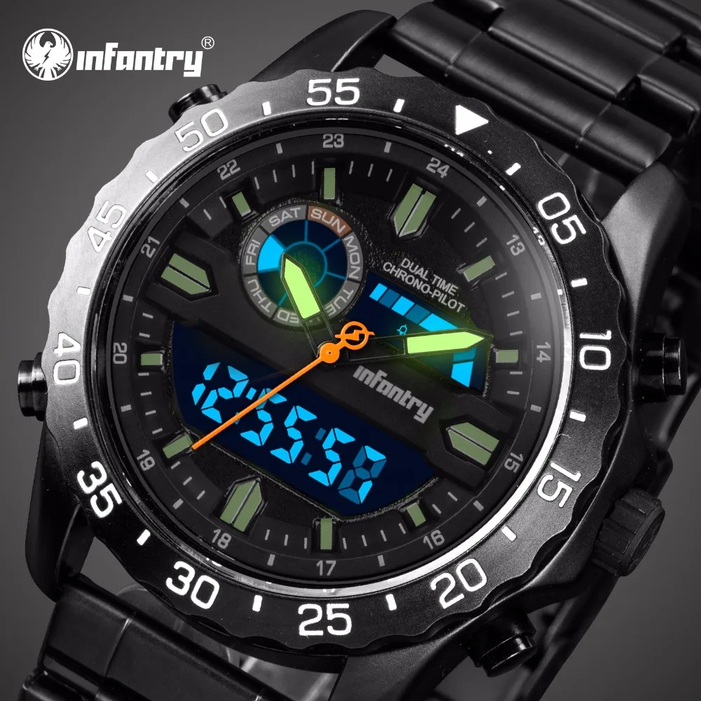 

INFANTRY Mens Watches Top Brand Luxury Chronograph Military Watch Men Luminous Analog Digital Watches for Men Relogio Masculino