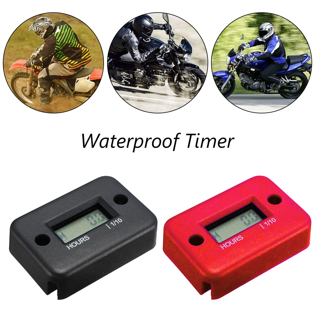 NKTECH NK-HS2 Inductive Hour Meter for Gas Engine Marine ATV Motorcycle Boat Snowmobile Dirt Ski Generator Waterproof Stroke Tachometer Yellow