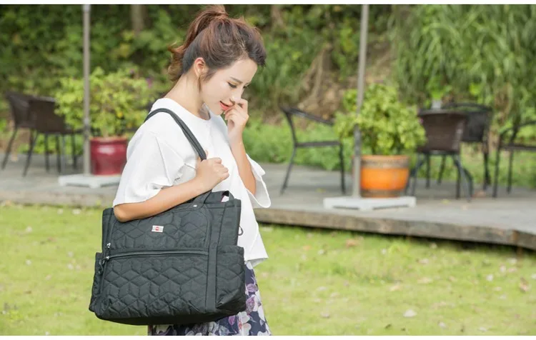 4 pieces Diaper Tote Bag Set Nursery Bags - Hangs Neatly On Stroller In Classic Black 0