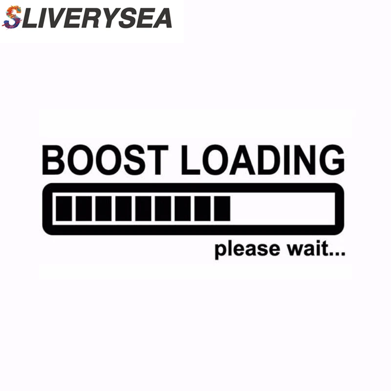 

SLIVERYSEA 14CM*5CM BOOST LOADING Please Wait For Turbo Funny Car Stickers #B1201