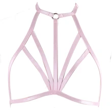 Жгут бюстгальтер сексуальный нагрудный ремень для тела жгут без косточек розовый металлическая цепочка женское белье укороченный топ шейный ремень готический панк фестивальный рейв