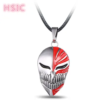 

HSIC 12PCS/LOT Hot Anime Bleach Silver Metal Necklace Kurosaki Mask Logo Pendant Cosplay Accessories Jewelry