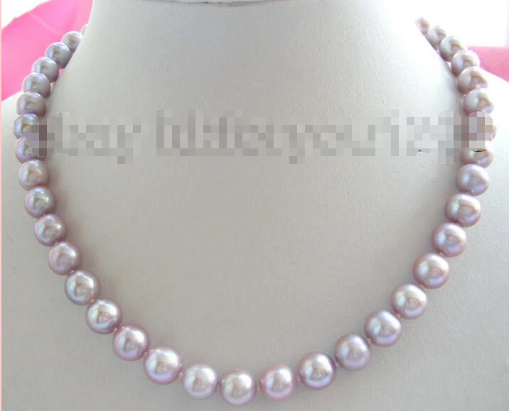 

Free shipping >>>>>>Natural 10mm Perfect Round Purple Pearl Necklace