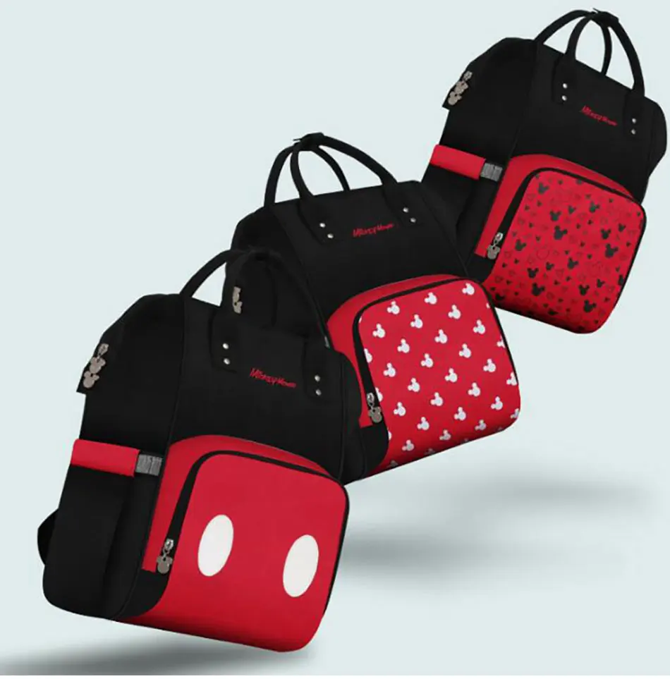 Disney Diaper Bag Backpack Mummy Minnie Mickey Big Capacity Travel Oxford Feeding Baby Handbag