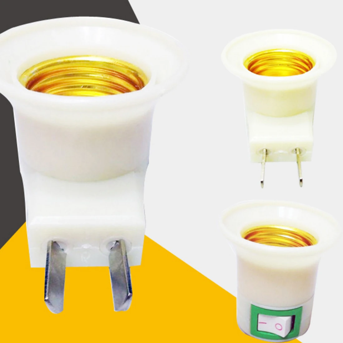 

centechia E27 Female Socket to EU Plug and US Plug Adapter With Power on-off Control Switch High Quality