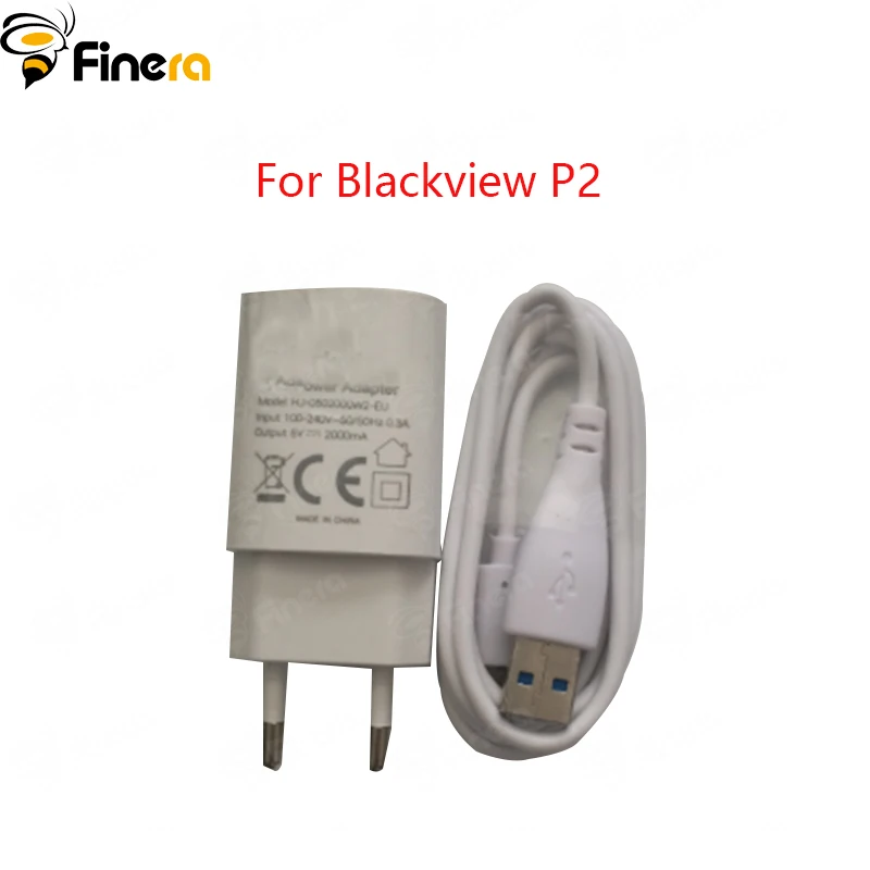 

100% New Original EU Plug Travel Charger & Long Connector Micro USB Cable For Blackview P2 Smart phone