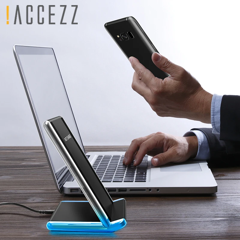 ! ACCEZZ 7 5 Вт быстрая Qi Беспроводная зарядка для iPhone X 8 Plus 10 samsung Galaxy Note 5/8 Google Nexus