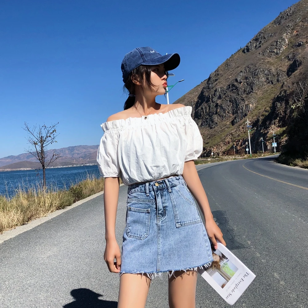 Blue Pockets Casual Mini Denim Skirt 2019 Spring Summer New Bodycon Women Skirt Basic Women Jeans Skirt High Waist Saias Blue Pockets Casual Mini Denim Skirt 2019 Spring Summer New Bodycon Women Skirt Basic Women Jeans Skirt High Waist Saias