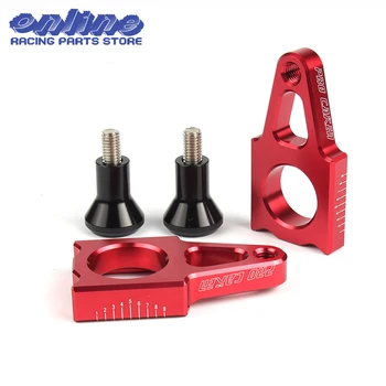 

CNC Red Rear Chain Adjuster Axle Blocks With Slider Bolts For CR125 250 CRF250R CRF250X CRF450R 450X Motorcycle Motocross Enduro