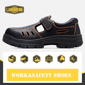 

Mens Work Safety Shoes Steel Toe Cap Leather Safety Work Sandals Men Summer Safety Toe Work Shoes Non-slip Rubber