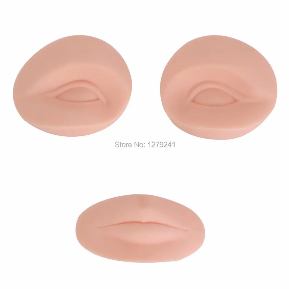 

3D permanent makeup practice skin 2Eyes and 1 lips training mannequin for Tattoo