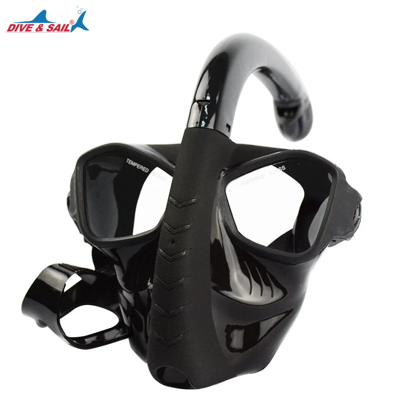 Genuine snorkeling Full Face Diving Mask 180 view curve Panoramic for adult snorkel diving