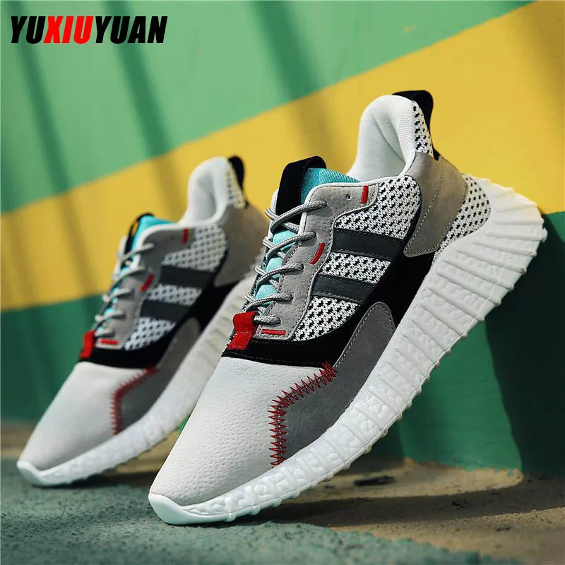 

2019 Men Splice Mesh Breathable FREE FLEXIBLE Outdoor Running Shoes Hot Adult Cushioning Lace-Up Fitness Sneakers