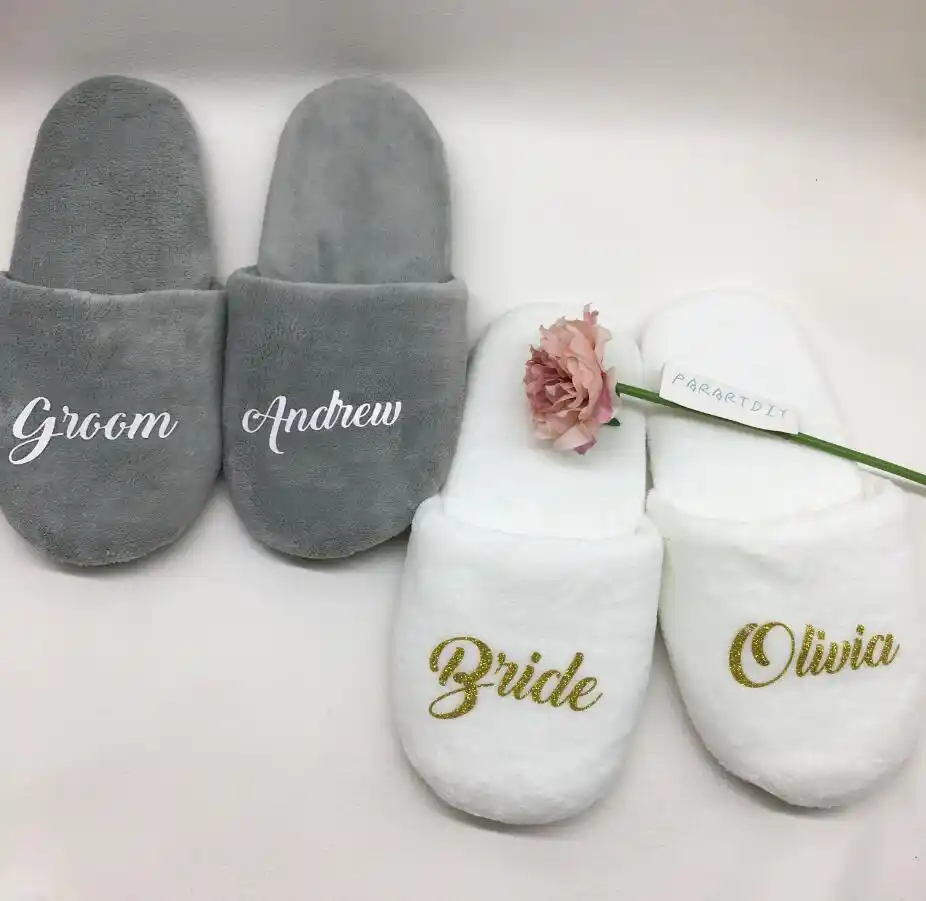 personalised wedding slippers