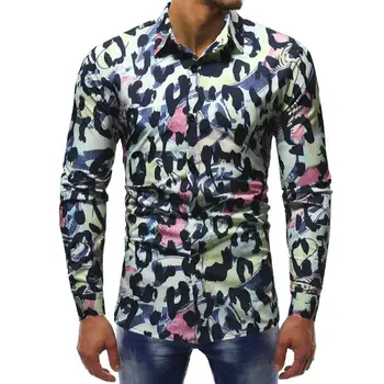 

JAYCOSIN Mens Shirts Hot 2018 Fashion Long Sleeve Print Floral Shirt Men Slim Fit Shirts Men's Casual Shirt Dropshipping 30p