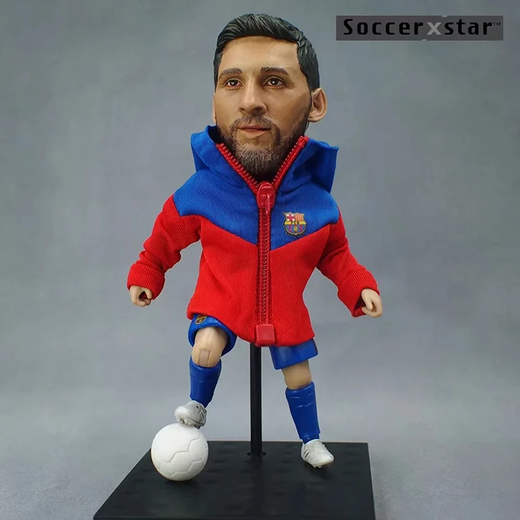 

Barcelona Messi Suarez Bezerra Coutinho Football Star With 1/6 Head PVC Action Figure Collectible Model Toy 13cm