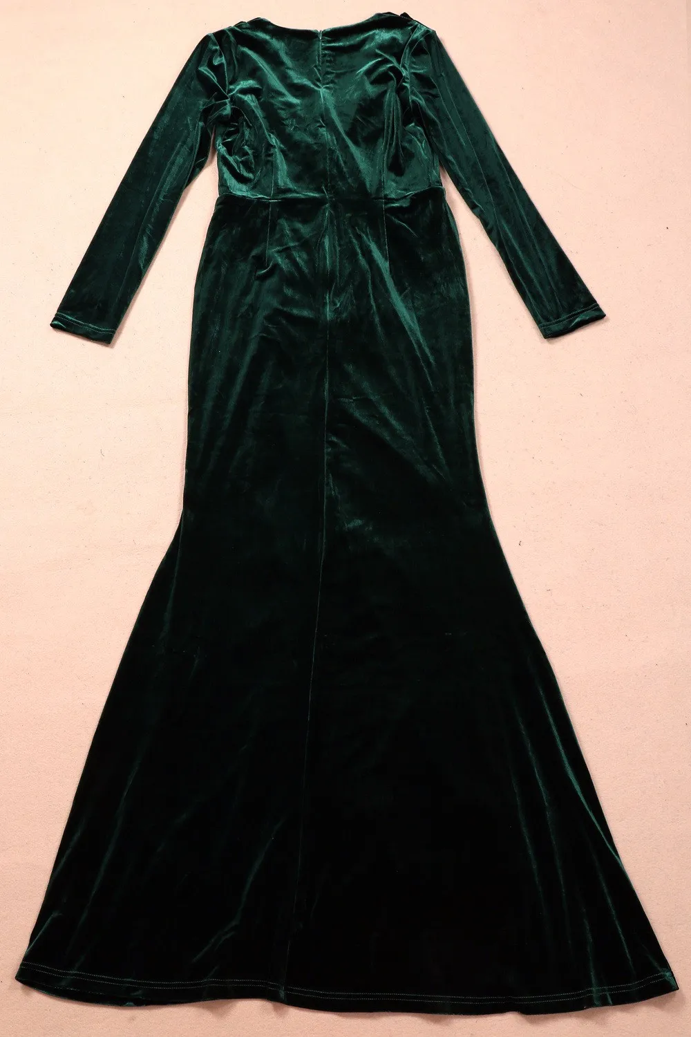 Robe Longue Femme Soiree женское платье, зимнее женское винтажное бархатное платье с длинным рукавом зеленого и красного цвета, Сексуальные вечерние платья макси