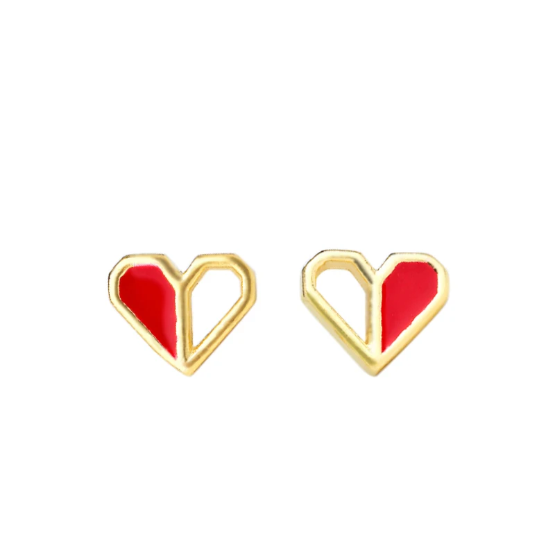 Hollow Heart-shaped 925 Sterling Silver Stud Earring For Women Female Charms Fine Jewelry Romantic Wedding Gift 2018 New (1)