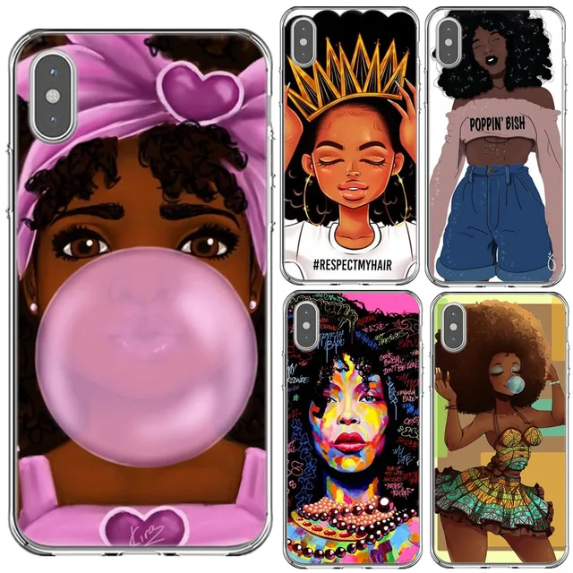 Afro Black Girl Magic Melanin Phone Case For iPhone X XR XS MAX Soft