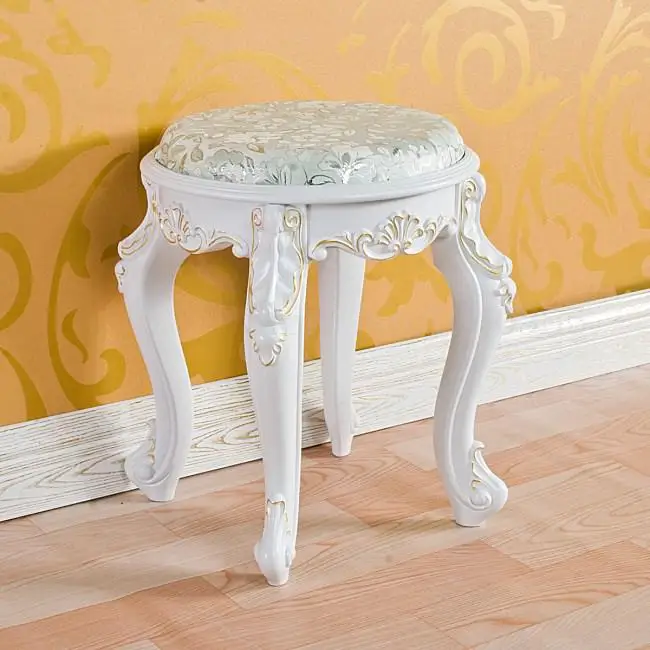 Европейский минималистичный белый туалетный столик из твердой древесины корейский пасторальный туалетный стул для макияжа стул для спальни стул для сидения - Цвет: VIP 12
