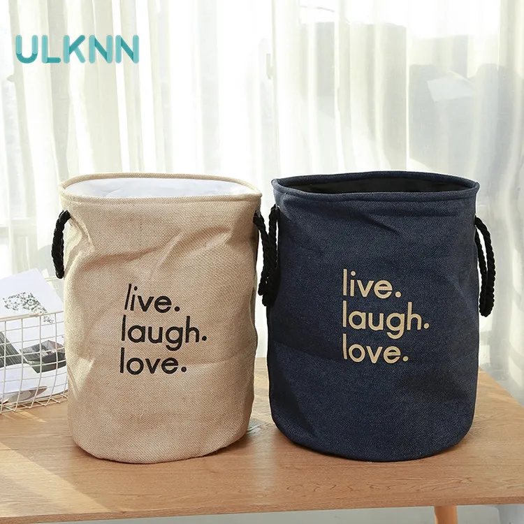 

Japan Style Big Cotton Linen Storage Basket for Cloth Snack Toys Cosmetic Desktop Bucket Creative Storage Box Table Organizer