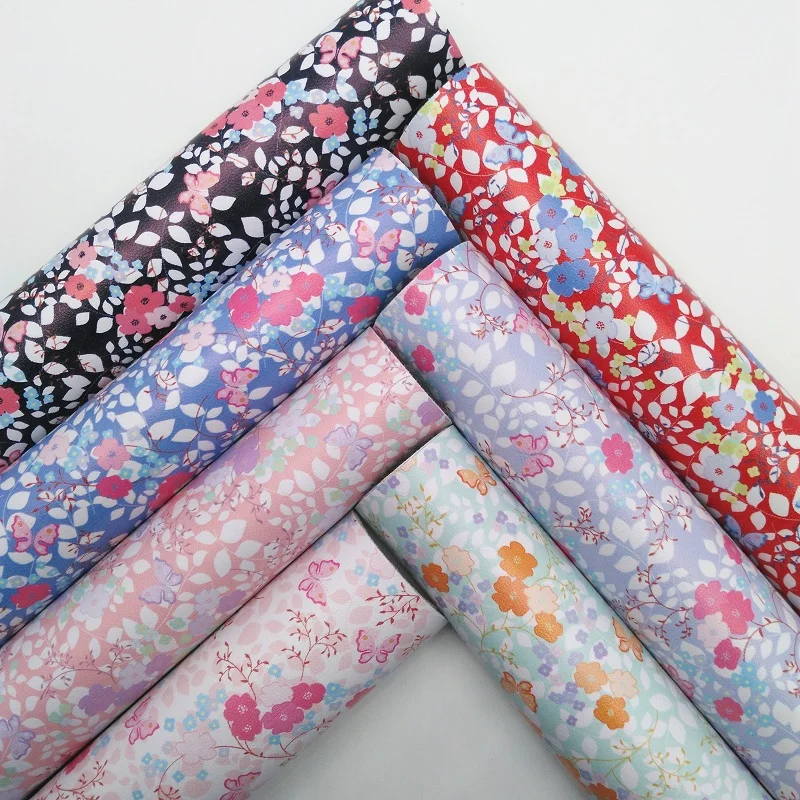 21x29cm A4 Size Vinyl For Bows Printed Flowers Leather