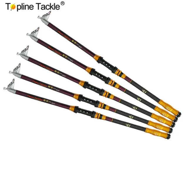 Best Offers  TOPLINE TACKLE New Telescopic Carbon Fishing Rod Surf Spinning Rod 3.0M Fishing Tackle Casting Sea Carp Fishing Spinning Rod
