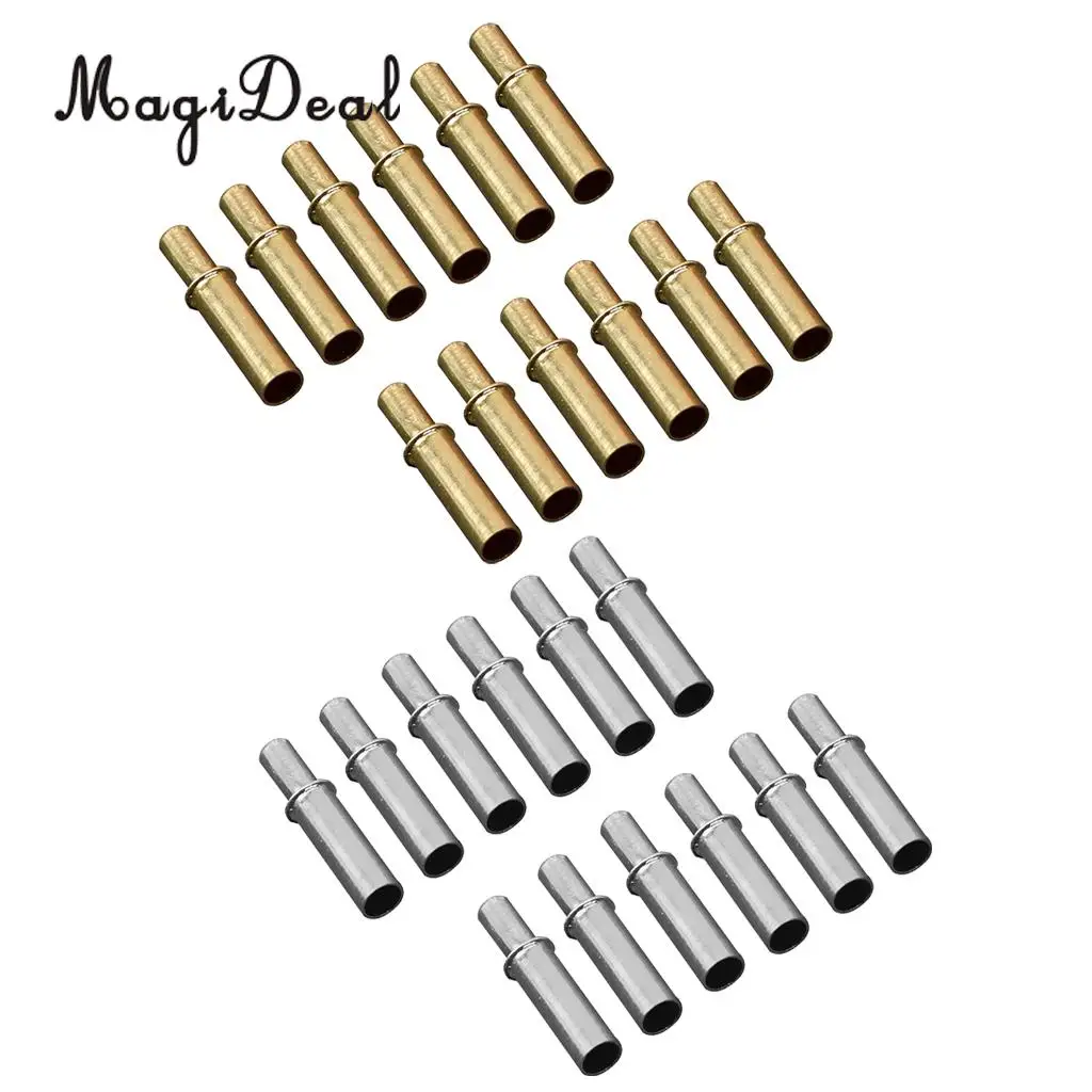 MagiDeal 12 Pieces/Pack Archery Arrow Nock Pins For ID 4.2mm Arrow Shaft Protect Arrows Gold Silver 