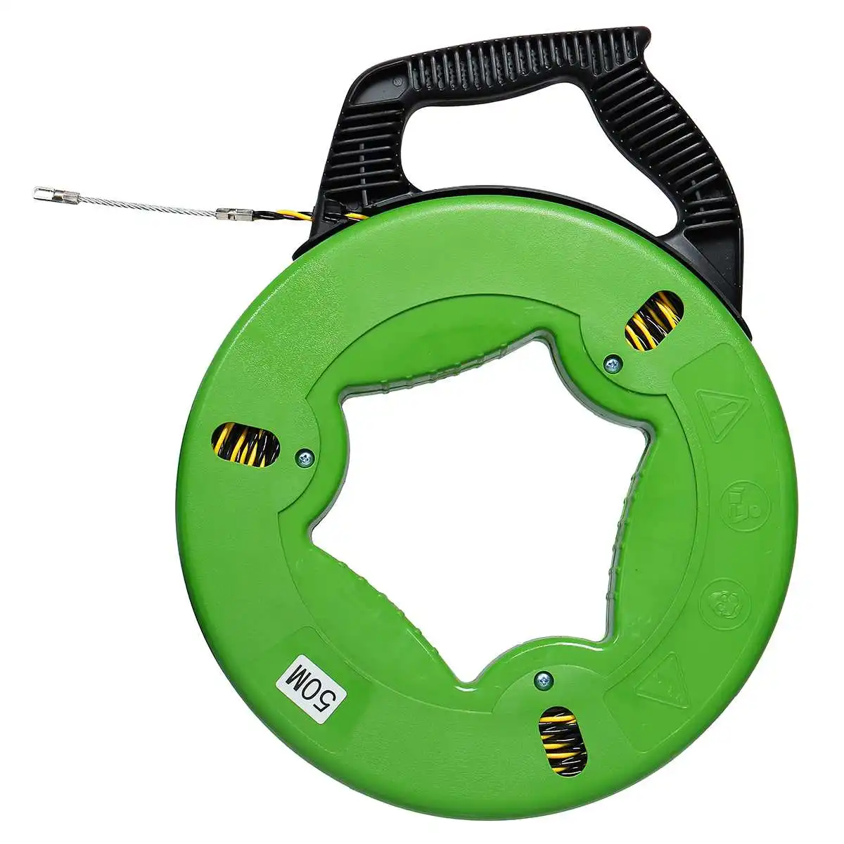 50/40/30M*4.5mm Fiberglass Fish Tape Reel Puller Conduit Ducting Rodder Pulling Wire Green Non-conductive Fast Wire Puller New