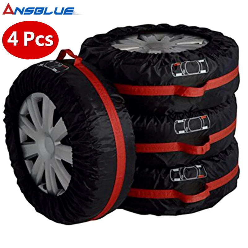 

4Pcs Spare Tire Cover Case Polyester Winter and Summer Car Tire Storage Bags Auto Tyre Accessories New Vehicle Wheel Protector