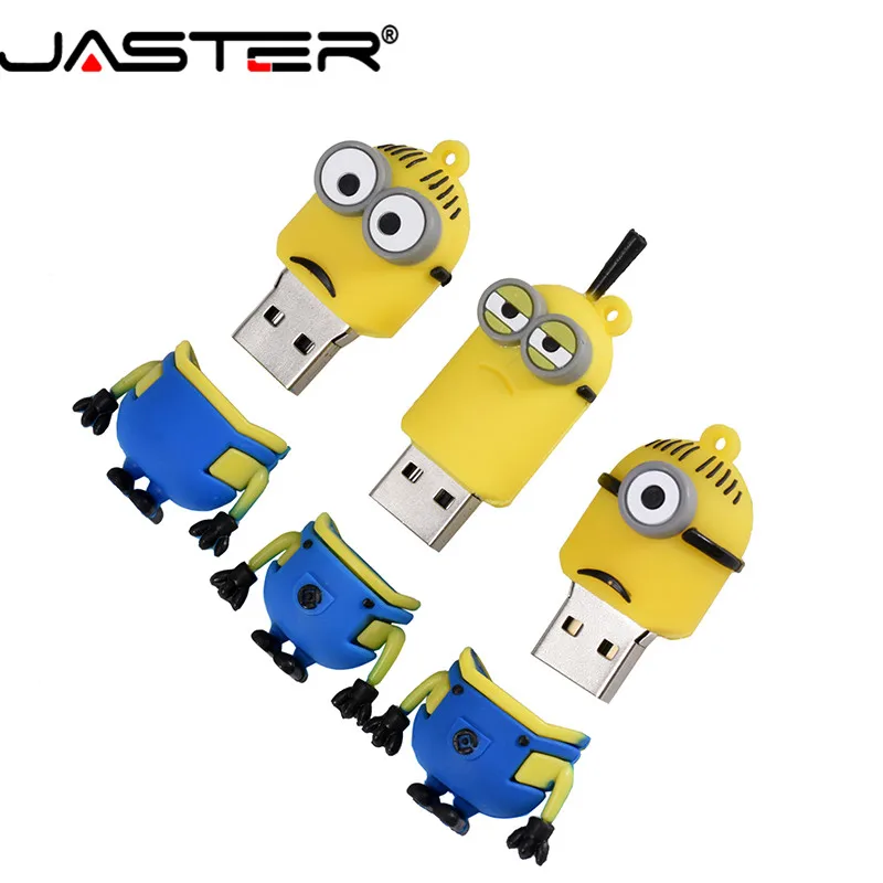 JASTER Funny Minions Memory Stick 8GB 4GB 16GB Милый мультяшный флеш-накопитель 32GB 64GB Usb флеш-накопитель Флешка USB 2,0